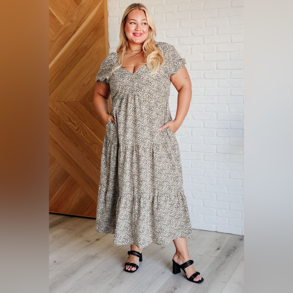 POLAGRAM A MOMENT OF LOVE BALLOON SLEEVE DRESS NWT
